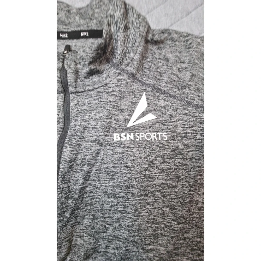 Nike Quarter Zip Pullover Mens Large Gray BSN Sports Dri-FIT Excellent